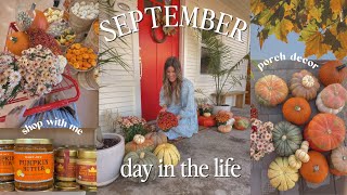 Cozy September Vlog | Fall Front Porch Decoration, iced chai recipe, \u0026 Autumn grocery shop 🍁