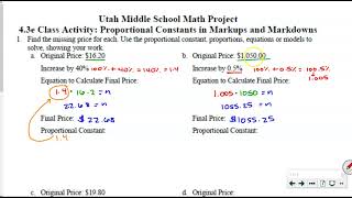 UMSMP 4.3e Proportional Constants in Markups and Markdowns