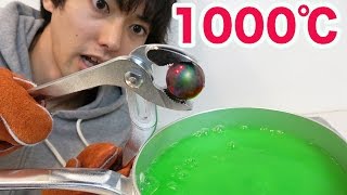 1000℃の鉄球をスライムに入れてみた！