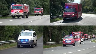 [Großer Waldbrand/1000 Einsatzkräfte im Einsatz]Einsatzfahrten zur Großübung Eichkater 2024 in Celle