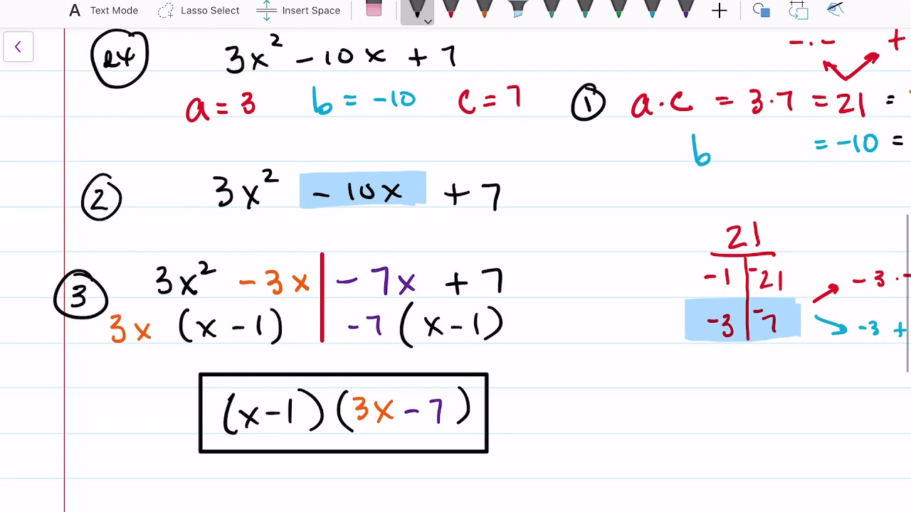 22 Factoring Step 2 Factoring 3 Terms - YouTube