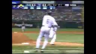 2008 Rays: Jason Bartlett's RBI single vs Marlins knocks in Navarro (6.15.08)