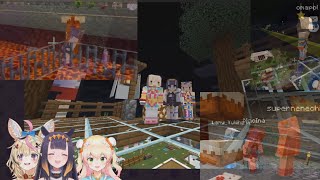 Ina's First Visit to Hololive JP Server with Nene & Polka feat. Lamy highlights 【Hololive ENG sub】