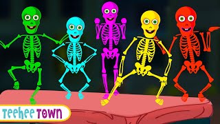 Five Skeletons Series Halloween Songs | Spooky Scary Songs By Teehee Town
