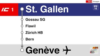 SBB Ansagen I IC 1 St. Gallen - Genève-Aéroport I BoJa Ansagen