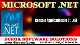 MicroSoft  .NET  ||  Console Applications in C# .NET