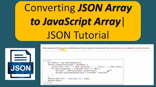 Converting JSON Array to JavaScript Array: A Comprehensive Guide | JSON Tutorial