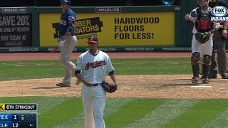 TEX@CLE: Carrasco stymies Rangers with eight Ks