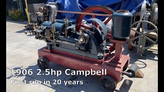 1906 2.5hp Campbell - First run in 20 years