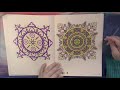 Completed Book Flip: Mandalas for Relaxation & Meditation by Kameliya Angelkova   (Adult Coloring)