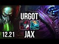 URGOT vs JAX (TOP) | 1500+ games, 1.6M mastery, 6/1/2, Dominating | KR Diamond | 12.21