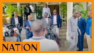 Raila, Wanjigi walk out together after lunch meeting at city restaurant