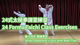 二十四式太极拳EngCC【第十四：双峰贯耳】24 forms of Tai Chi 【No.14】Strike Opponent's Ears with Both Fists