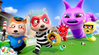 Baby Police, Baby Thief Vs Hungry Worm | Good Habits Song | Funny Cartoons | Wolfoo Kids Songs