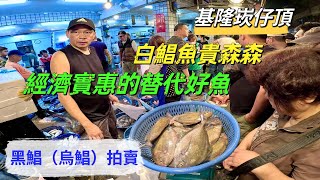 基隆崁仔頂~白鯧魚貴森森~經濟實惠的替代好魚~黑鯧魚（烏鯧）拍賣