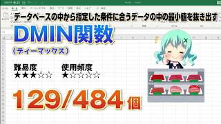 Excelの関数で、データベースの中から最小値を抜き出す！DMIN（ディー・ミニマム）関数