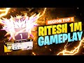 REGION TOP 1 PLAYER 🔥 RITESH 1M !!RANK PUSS 😱 GOLD TO GRANDMASTER 😯