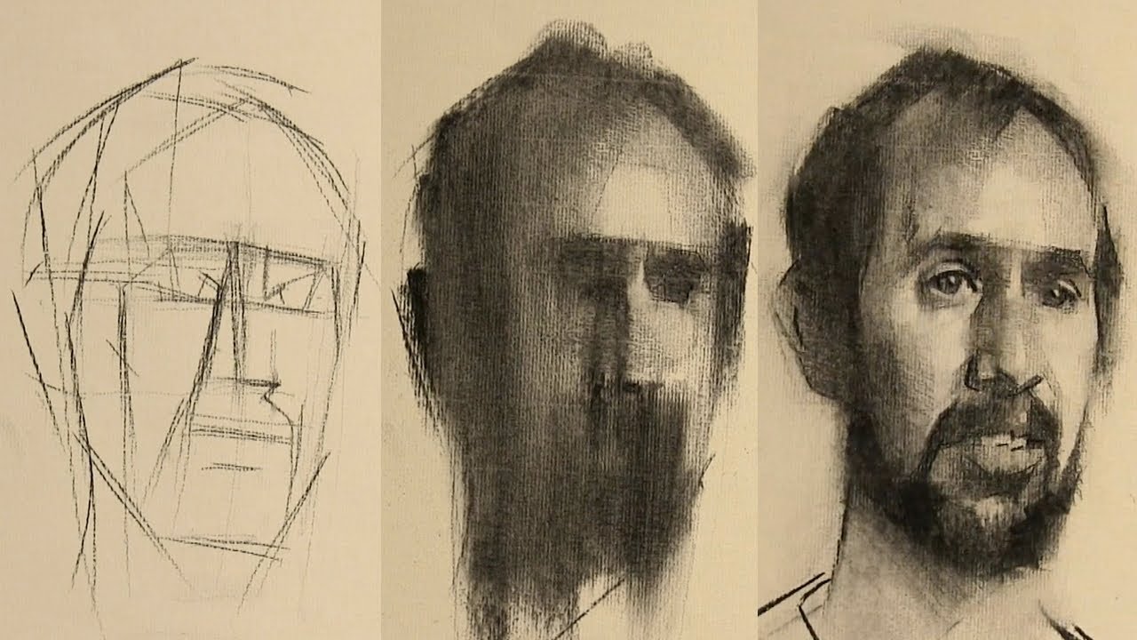 How To Draw A Charcoal Portrait From Life Youtube