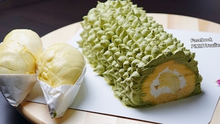 ตะมุตะมิ!! โรลเค้กทุเรียนครีมสด Durian Roll Cake