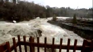 Excess flooding creates roaring rapids in this river