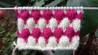 Bubble Knitting Pattern with Two Colour