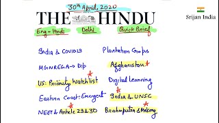 30th April, 2020 | Newspaper Brief | The Hindu | Srijan India