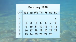 February 1998 Calendar
