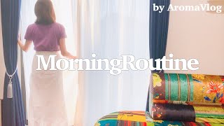 【MorningRoutine】OLの出勤前モーニングルーティン💐いい一日にするには朝を充実させるのが大事｜OLの日常｜社会人Vlog｜会社員Vlog