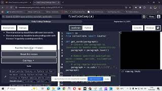 Word Frequency 🧠 Python Coding Challenge Solved by Alfredo Gonzalez C