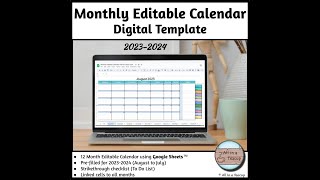 Editable Calendar Planner Templates using Google Sheets