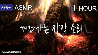 [firewood crackling sound]공부할때 듣는 참나무장작 타는 소리와 풀벌레 소리 ASMR Relaxing Fireplace Sounds