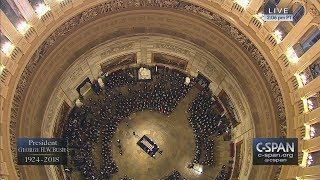 President George H.W. Bush’s casket arrives in the U.S. Capitol Rotunda (C-SPAN)