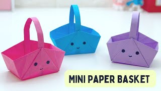 DIY MINI PAPER BASKET / Origami Basket DIY / Paper Craft / Easy craft ideas / Paper Craft New