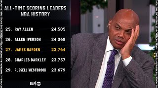 Chuck’s reaction to James Harden passing him on the all-time scoring list 🤣
