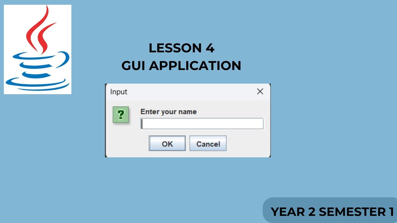 Java Programming Lesson 4 Gui Application Youtube