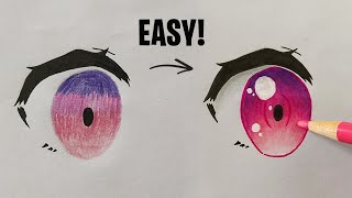HOW TO COLOR ANIME EYES WITH PENCILS | Important Tips for Beginners