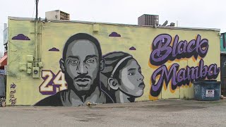 Artists behind the 'Black Mamba' Kobe Bryant tribute mural talk about the art piece