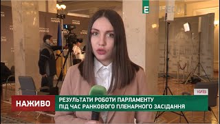 Результати роботи парламенту під час ранкового пленарного засідання