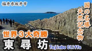 世界3大奇勝「東尋坊」国の名勝で天然記念物～坂井市【動画紀行・福井県】Tojinbo Cliffs