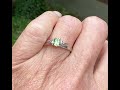 vintage bypass white gold diamond peridot ring