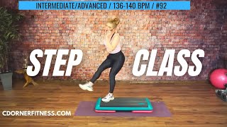 Step Aerobics Exercise Video | Intermediate - Advanced Choreography  | 136-140 bpm # 92