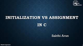 Lesson - 43 | Initialization Vs Assignment in C | C Tutorial