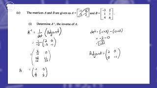 Matrices CSEC Paper 2 - Part 1