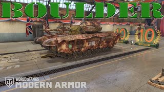 Boulder Tier 7 Mercenary Premium Heavy Tank.  MVP Battle. World of Tanks Modern Armor.