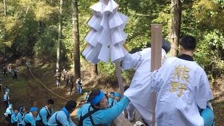 熊野神社　御柱小宮祭　二之柱木落し