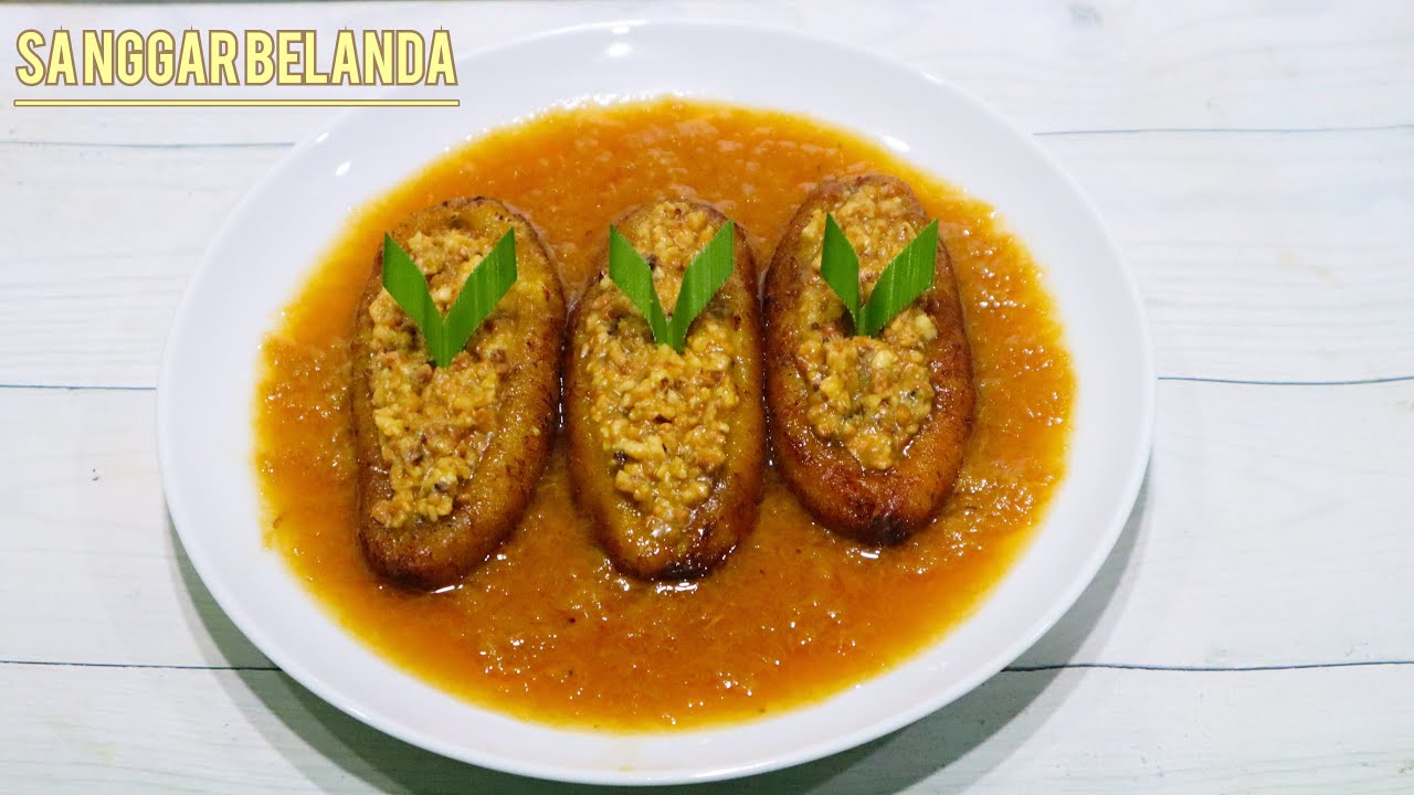 SANGGARA BELANDA KUAH KARAMEL || PISANG RAJA GORENG ISI KACANG MENTEGA ...