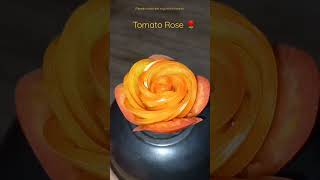 tomato Rose ⛔🔥🌹beautiful flowers in a vegetable tomato carving #viral #short vegetable carving
