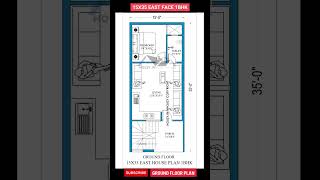 15x35 house plan east facing #eastfacing #1bhk #housedesign #floorplan