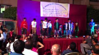 My younger son, Yugandhar in group dance