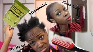 Hair Tutorial Slick Back Bun On Short Natural Hair Using Marley